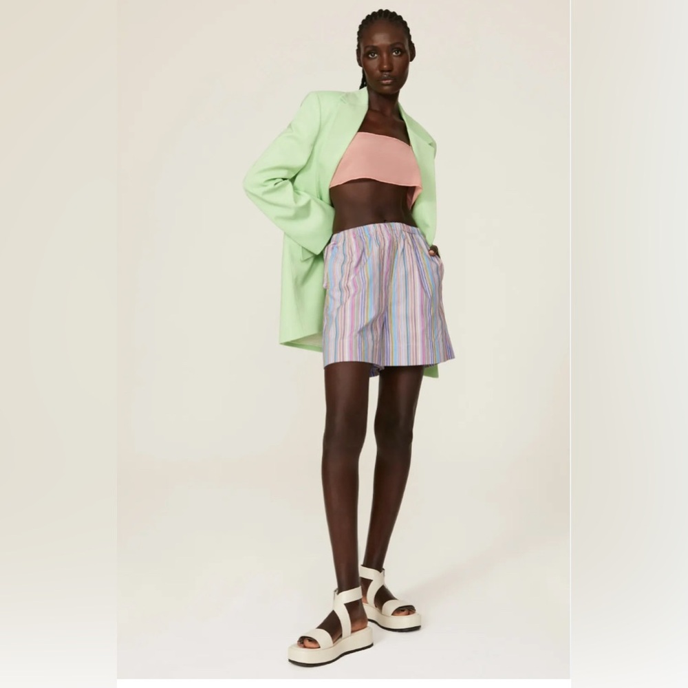 Samsoe Samsoe Laury Cotton Shorts in Multi Stripe